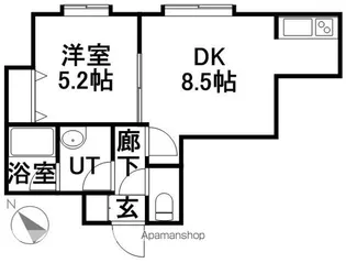 チケン栄通【102号室】の間取り
