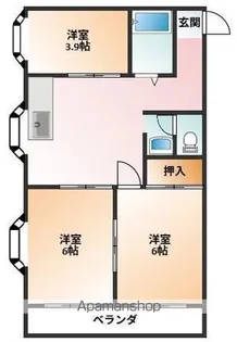 ロイヤルハイツ舞【206号室】の間取り