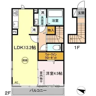 ラフィネ塩浜 A棟【202号室】の間取り