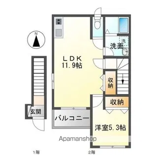 サンフォレスト シーダⅡ【201号室】の間取り