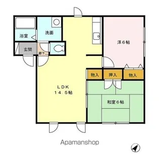 ハイセレール沖館【2階】の間取り