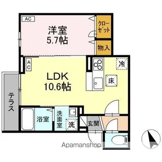 ASSETーCOURT立川富士見町B【1階】の間取り