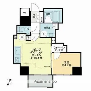 インプレスト天神オークタワー【5階】の間取り