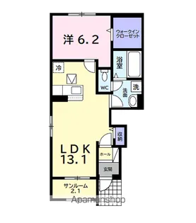 カーサ リザイヤ Ⅰ【1階】の間取り