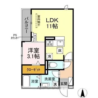 DーHILLS野口【1階】の間取り