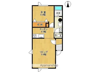 プードリエS【2A号室】の間取り