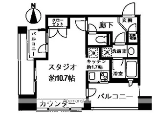 レジディア市ヶ谷【2階】の間取り