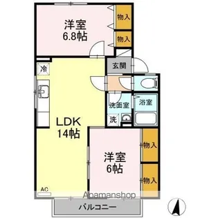 フォレストヴィラ C棟【2階】の間取り