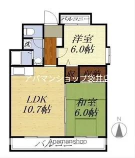 ヴィルヌーブ【3階】の間取り
