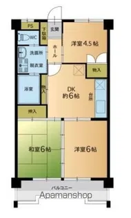 グランピア竹下【202号室】の間取り