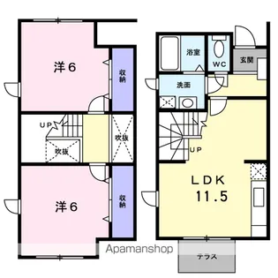 モア ルフラン【1階】の間取り