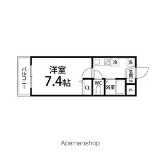サンシャレィ中島丁【106号室】の間取り