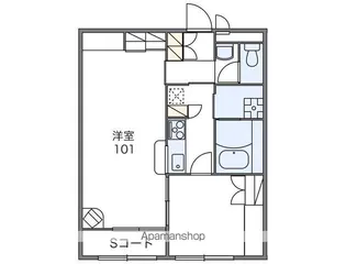 レオパレス勝浦川【106号室】の間取り