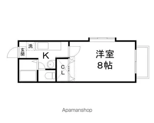 サンハイツ東勝山【201号室】の間取り