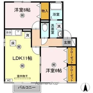 メゾンオーク【1階】の間取り