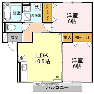 サンビレッジ二の宮 A【2階】の間取り
