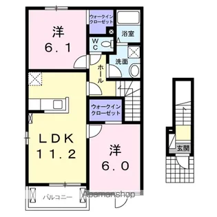 フローレスA【2階】の間取り