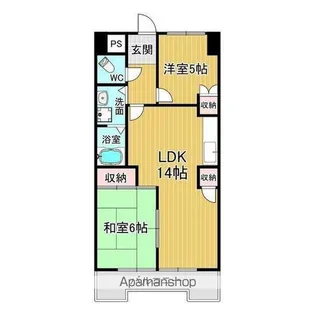 リアライズ若鶴【5階】の間取り