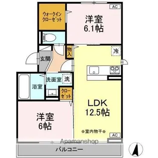 セジュール・リリー E【2階】の間取り