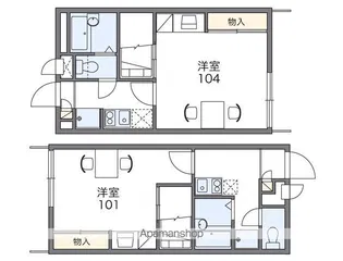 レオパレスセジュール【104号室】の間取り