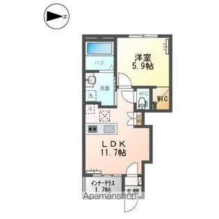 ドゥ シェルポン【103号室】の間取り