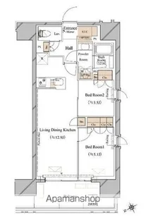 ブランシエスタ浅草蔵前【12階】の間取り