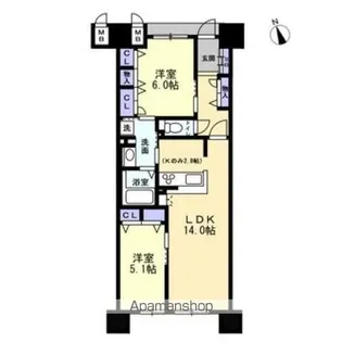 アルファライフ玉藻公園【9階】の間取り