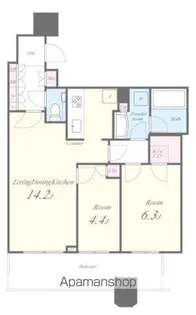 パークタワー勝どきサウス【15階】の間取り