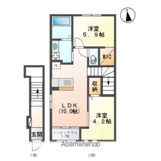 ホームガーデン二番谷地Ⅵ【2階】の間取り