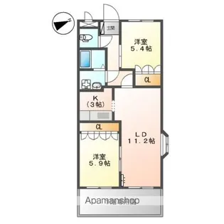 デュエール【1階】の間取り