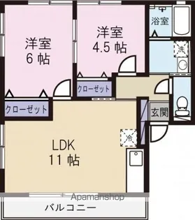 アクティブシティー【A101号室】の間取り