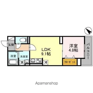 セレスティア白子 Ⅰ【3階】の間取り