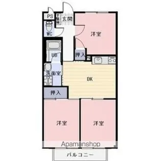 SURPLUS THREEハイツ緑ケ丘【1階】の間取り