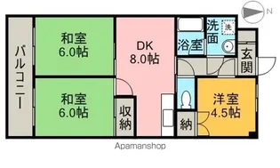 矢野コーポⅠ【203号室】の間取り