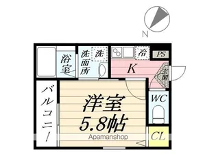 HXSHINKEMIGAWA【1階】の間取り