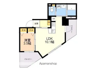 フェリクス吉塚【303号室】の間取り