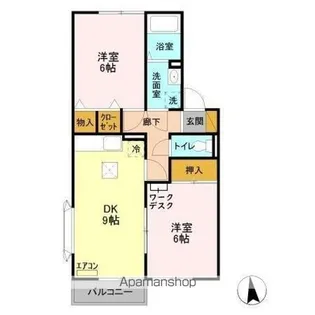 セジュール御堂の上 A【1階】の間取り