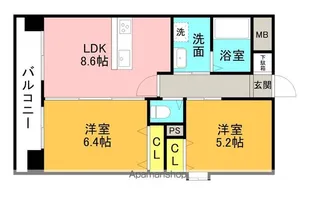 福岡県福岡市東区箱崎3丁目【マンション】の間取り
