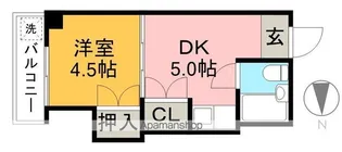 山下ナワテハイツ【4階】の間取り