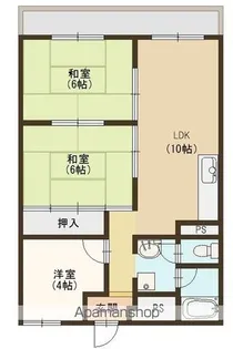 アスシャルマン野洲【107号室】の間取り