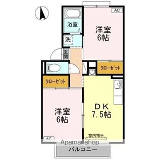 メゾン御所 C棟【201号室】の間取り