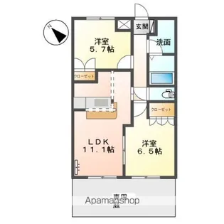 グランディール K&M【1階】の間取り