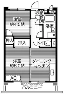 ビレッジハウス向台タワー1号棟【4階】の間取り