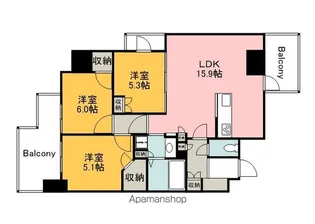 TK−7BLD.【502号室】の間取り