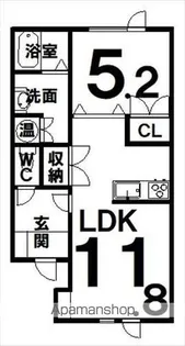 ヴァンベールⅡ【202号室】の間取り