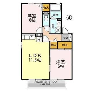 グレースコート 壱・弐番館【2階】の間取り