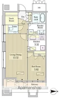 MOMENTO SHIODOME【15階】の間取り