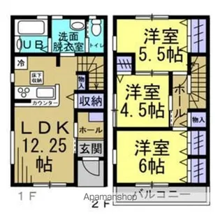 リーブルファイン新舞子1号棟【104号室】の間取り