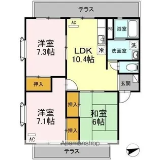 リシェスマツイ A棟【1階】の間取り