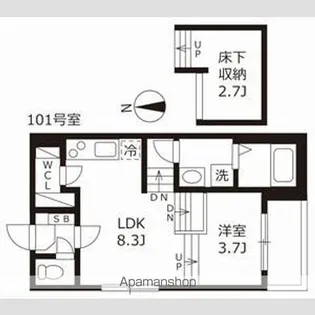 フォーラムエス【1階】の間取り